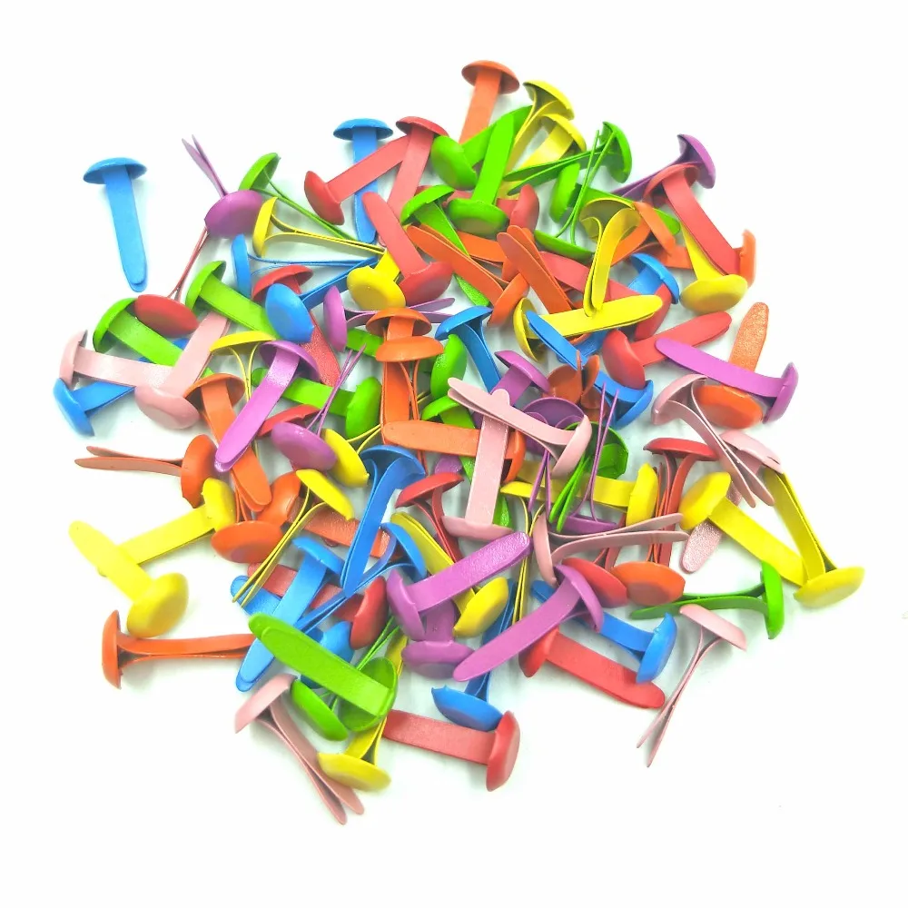100 шт. микс разноцветных круглых металлических гвоздиков для украшения Brads
