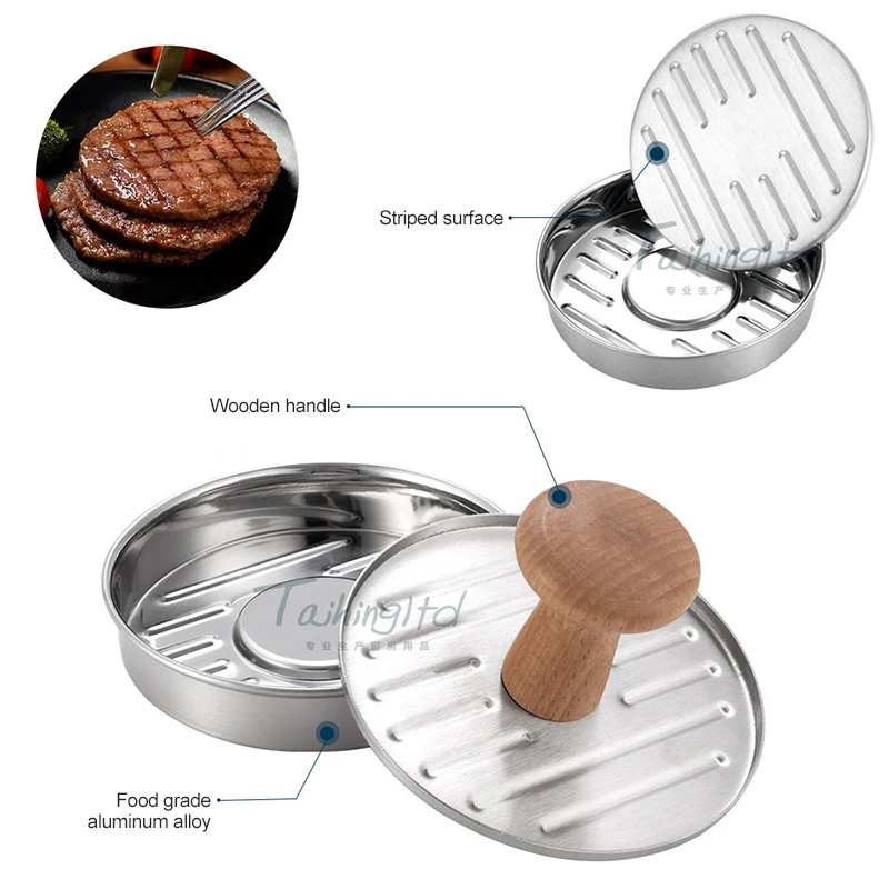 

304 Stainless Steel Hamburger Die 5 Inch Meat Patties Mold Food Grade Stainless Steel Burger Press Kitchen Baking Accesssories