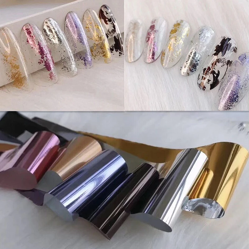 Наклейки для ногтей 6 шт./компл. розовое золото звездное небо однотонные наклейки