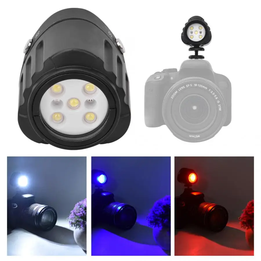 Светодиодсветильник лампа для подводной съемки диаметром 40 м/7500 футов с батареей