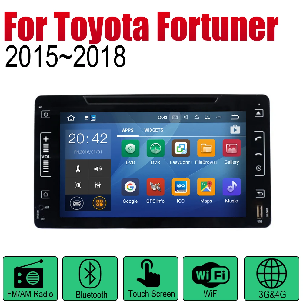 Для Toyota Fortuner 2015 2016 2017 2018 Android автомобильный DVD GPS навигатор плеер Bluetooth
