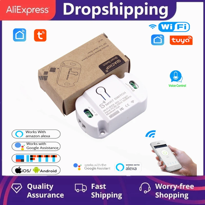 

Tuya DIY WiFi Smart Home Automation Universal Breaker Timer Smart Life APP Wireless Remote Control Works with Alexa Google Home