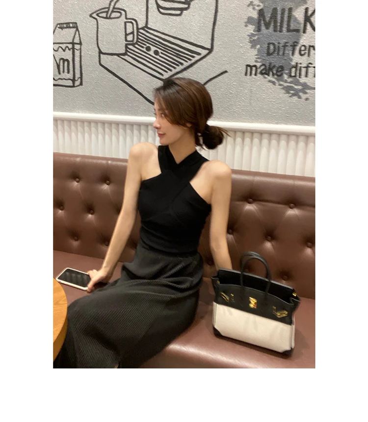 

Women Cross Halter Sweaters Spring Fashion Ladies Elegant Knitted Pullover Female Knitwear Soft Girls Chic Tank Tops Sexy Girls