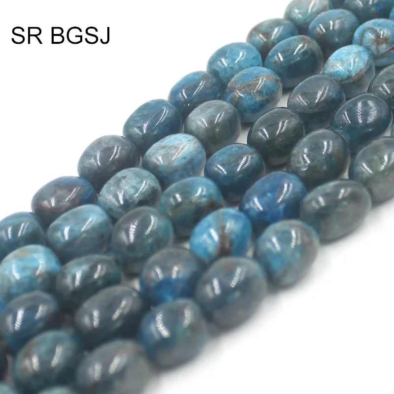 Free Shipping 10x14mm Freeform Potato Natural Blue Apatite Gems Stone Jewelry DIY Beads 15&quot|Бусины| |