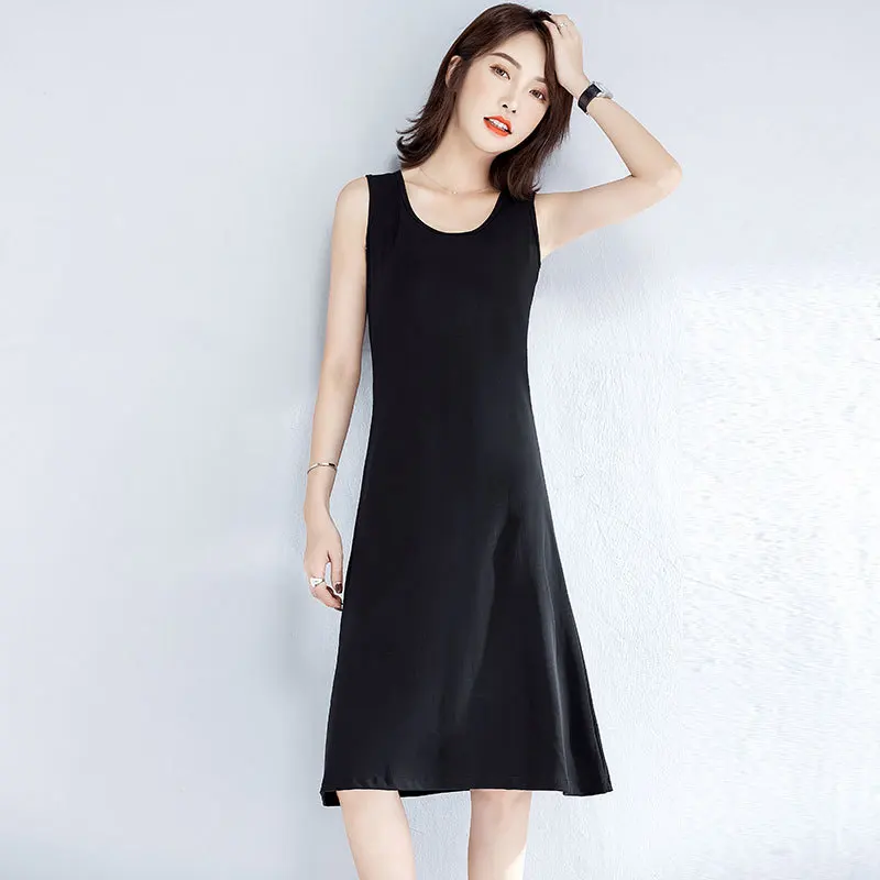 

2021 New fashion dress loose temperament long waistband slim sleeveless suspender popular skirt summer