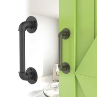 retro door pull handle for sliding barn door furniture hardware sliding door kit for wooden door black
