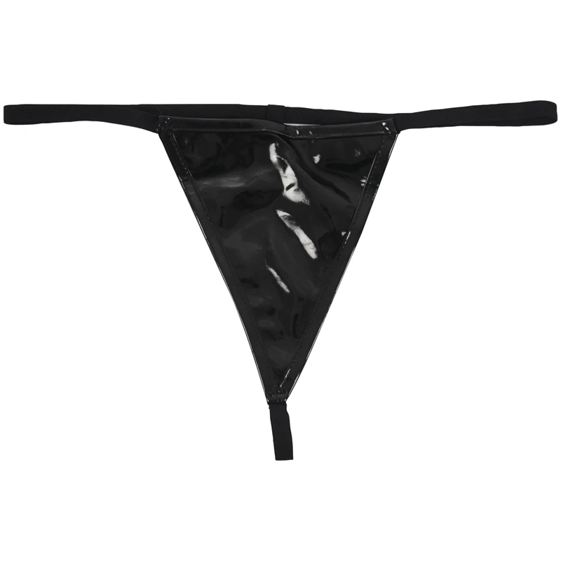 

Sexy Black Red Ruffles PVC Latex Corset Panty Thong Set New