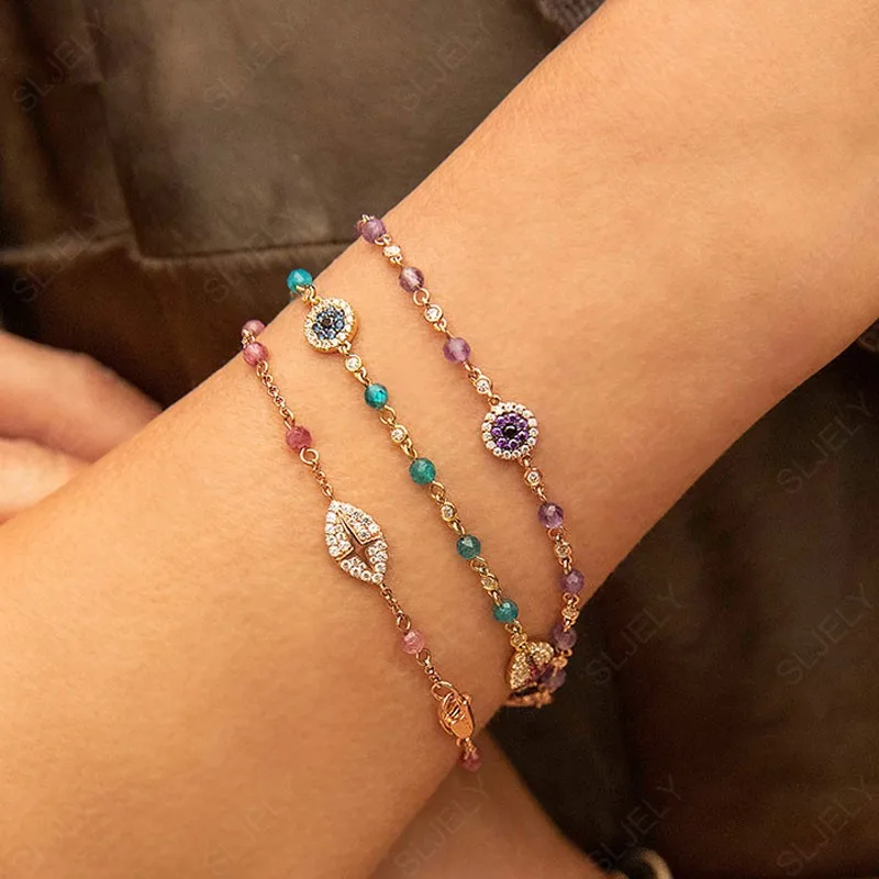 Женский браслет из серебра 925 пробы с бусинами | Украшения и аксессуары