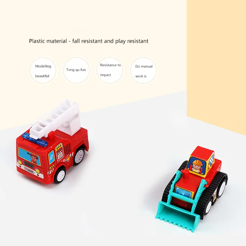 

6pcs Car Model Toy Pull Back Car Toys Engineering Truck Toy Set Mobile Vehicle Fire Truck Taxi Model Kid Cars Boy Toys Gift