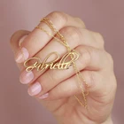 Персонализированная с именем ребенка ожерелье на заказ, ожерелье с надписью и именной табличкой, ювелирные изделия, чокер из нержавеющей стали, аксессуары для женщин, подарки