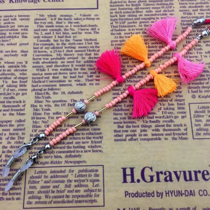 1 шт. новинка модные женские очки с кисточками солнцезащитные цепочка для очков