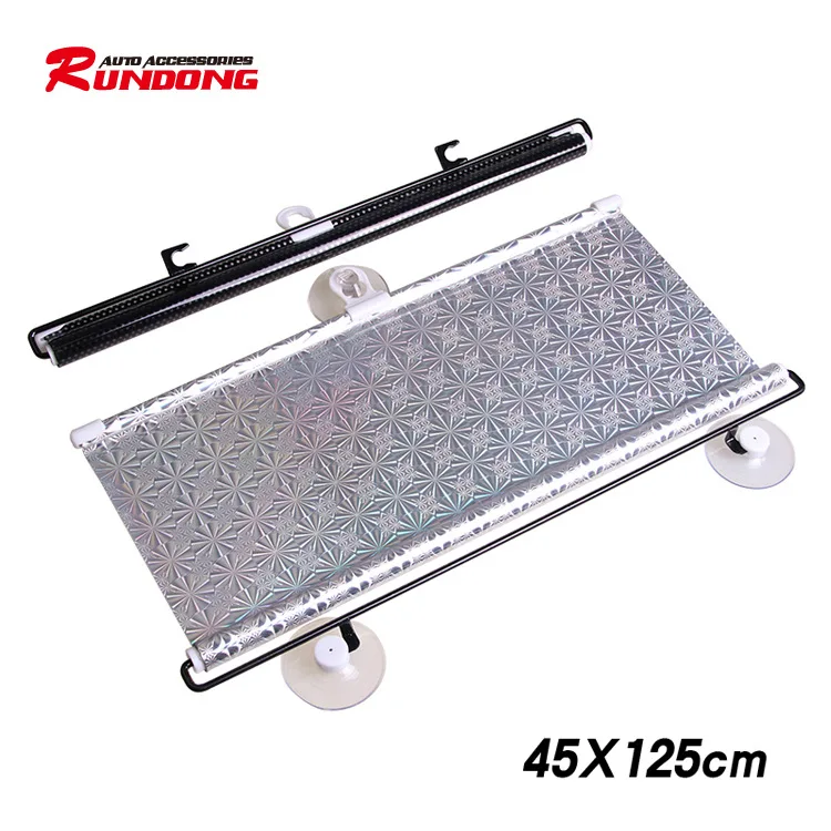 

45*125CM black mesh point auto automatic rolling shade heat insulation shade rear heat insulation solar shield