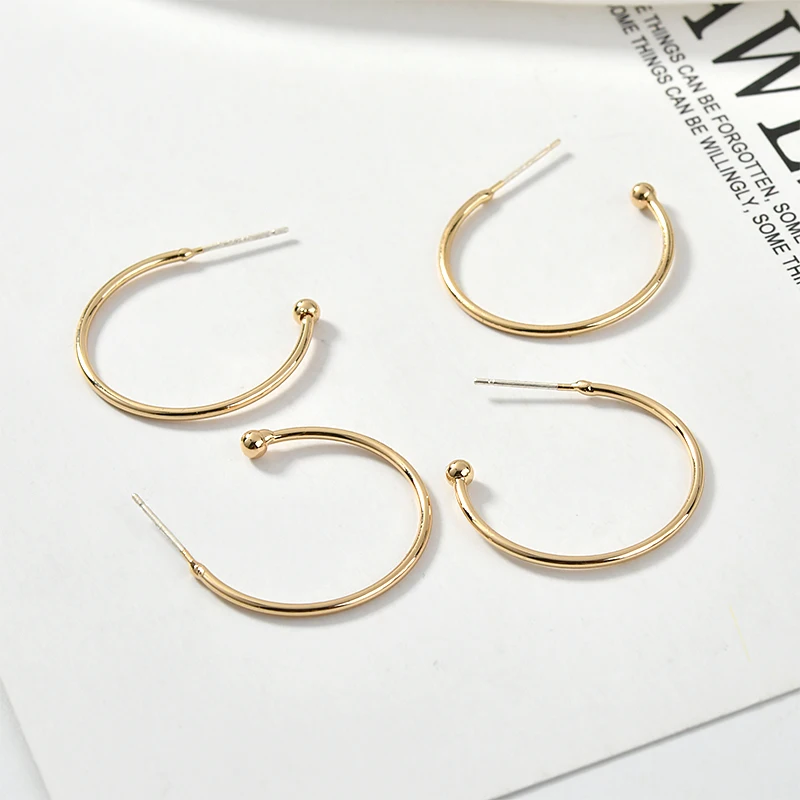 4 шт. простые серьги с-образной формы из серебра 925 пробы | Украшения и аксессуары