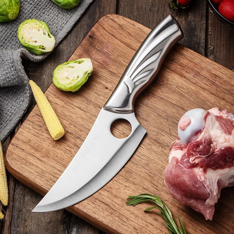 

All-steel Chef's Knife Butcher Knife for Bone Cutting and Meat Cutting Small Scimitar Kitchen Stainless Steel Boning Knife