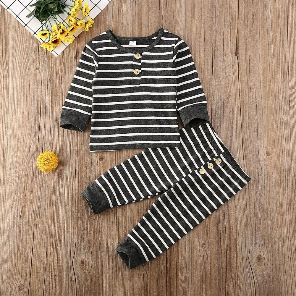 Топы для новорожденных мальчиков и девочек джемпер футболка длинные штаны