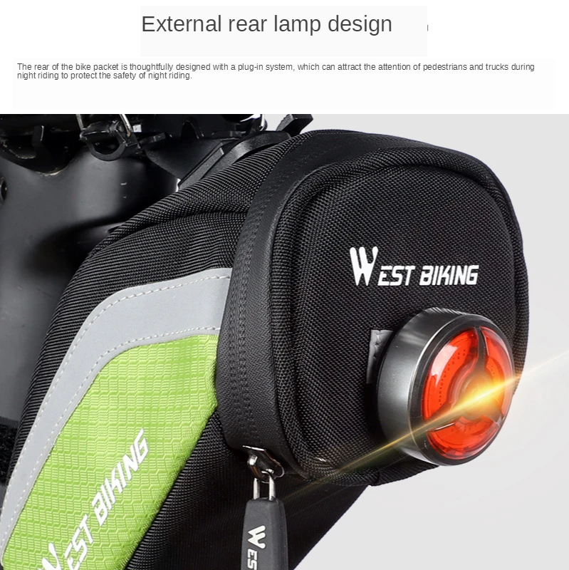 

Rainproof Bicycle Bag Shockproof Waterproof Nylon Bike Saddle Bag Refletive Rear Large Capatity Seatpost Mtb Bike Accessories