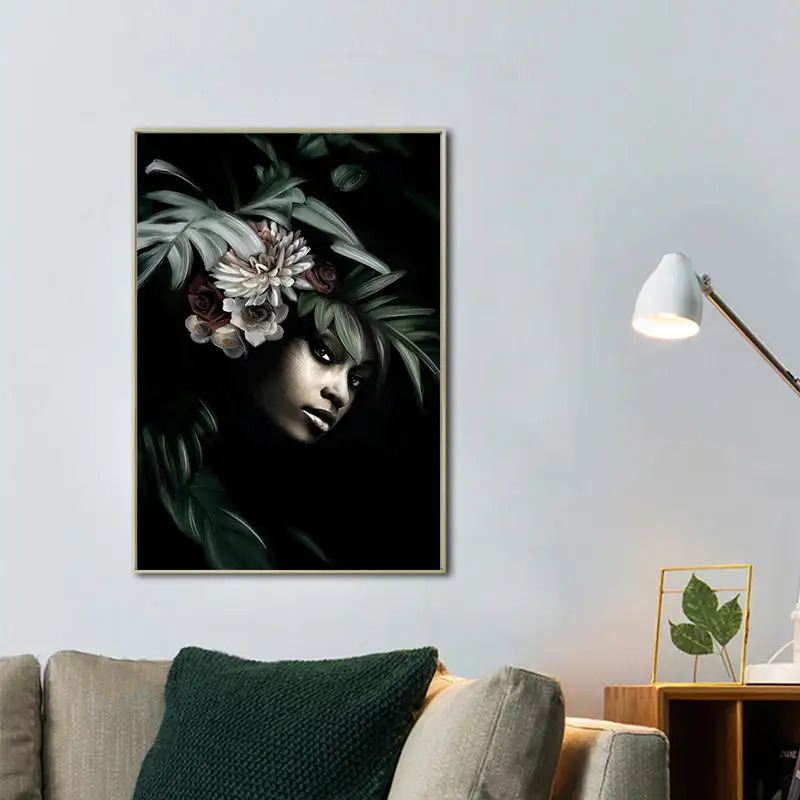 Современный плакат с Африканской девушкой холст художественные принты