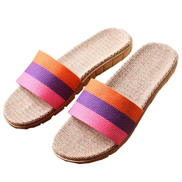 Новинка летние домашние тапочки женские Вьетнамки унисекс Шлепанцы из пеньки