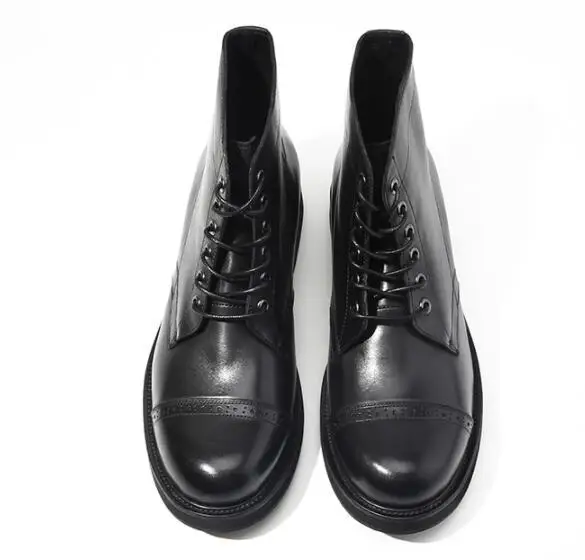 Модные мужские ботильоны из воловьей кожи на шнуровке 2 цвета модельные туфли