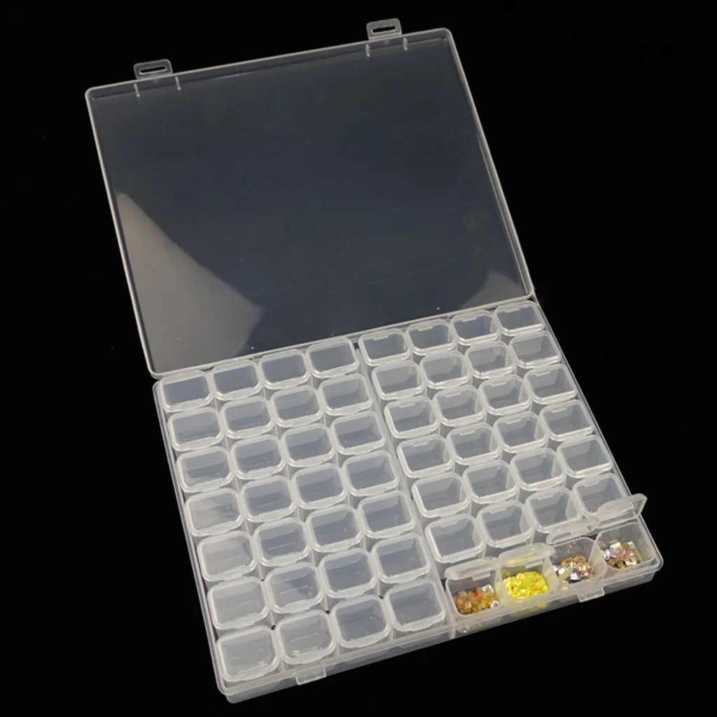 

3x56 Grids Clear Storage Boxes Jewelry Nail Art Beads Pills Mini Item Cases