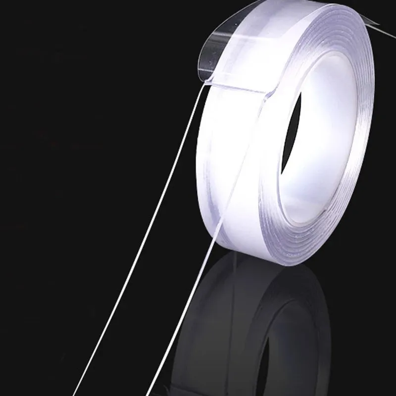 Нано-лента Двусторонняя 2 мм × 1 см м многоразовая водонепроницаемая клейкая