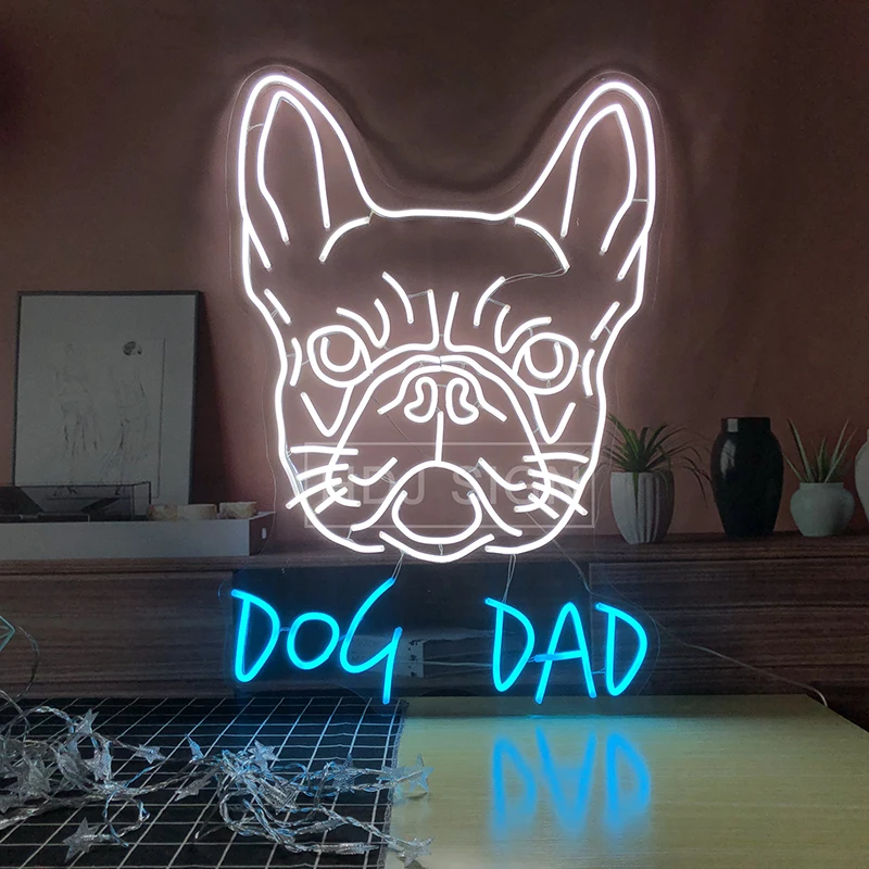 

dog dad neon sign LED custom wall decor for rooms bedrooms bars beer bars restaurants hotels pet shop neon light