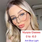 Модные очки от 0 до-6,0 прозрачные компьютерные очки с защитой от сисветильник по рецепту очки кошачий глаз при близорукости очки серые