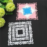 metal cutting die square lace scrapbooking mold paper diy cards postcard handmade craft stencil album handcraft embossing moulds