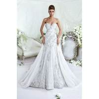 custom made vestido de noiva crystal appliqued casamento elegant long lace mermaid wedding dressdresses 2015 robe de mariage