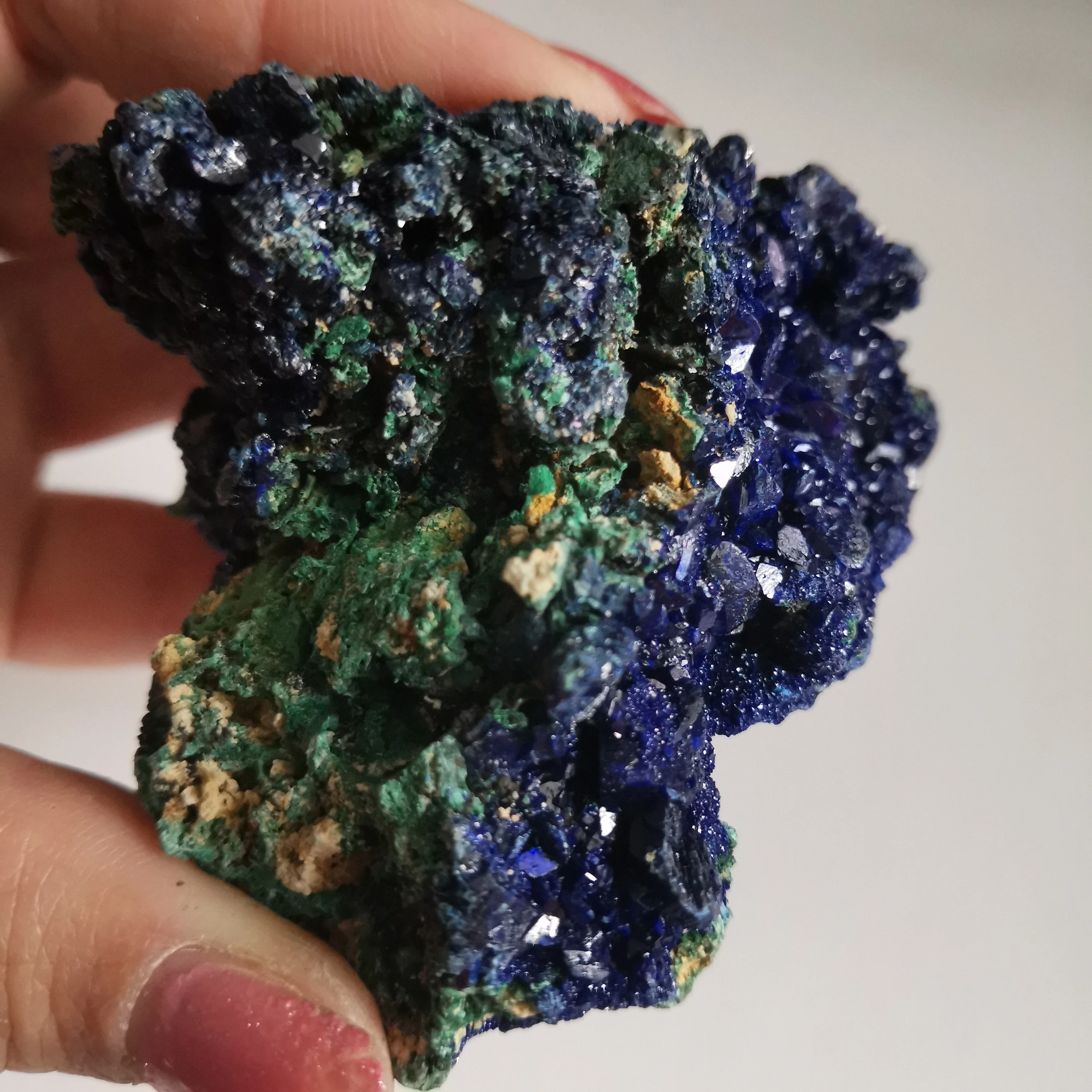 131 г натуральный чессилитовый материал образец Azurite Geode Bule и зеленый Целебный