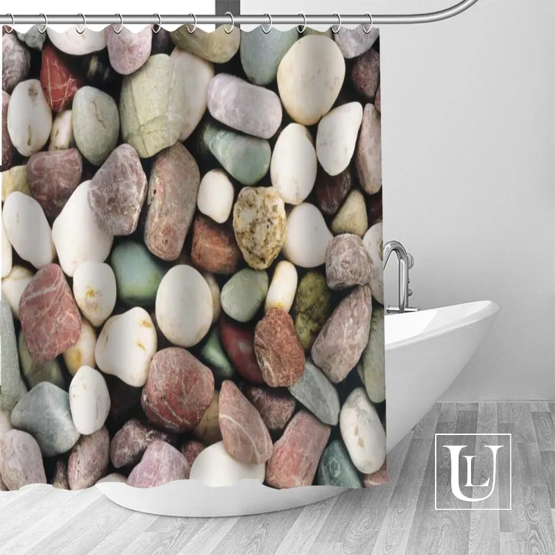 Пользовательские каменные текстуры булыжника стены занавески для душа Новый