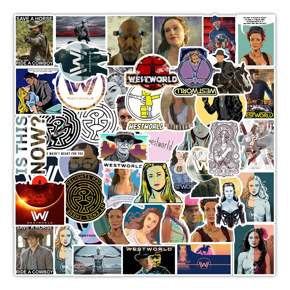 Наклейки Westworld для детей, Стикеры для ТВ-сериала, игрушек, велосипедов, мотоциклов, скейтбордов, ноутбуков, водонепроницаемые, «сделай сам», 10/50 шт.
