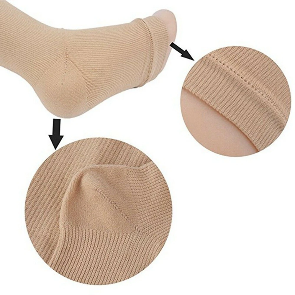 3 Pairs Stockings Pressure Compression Varicose Vein Unisex Knee High Leg Stretch Stocking Relief Pain Nylon Open Toe Design