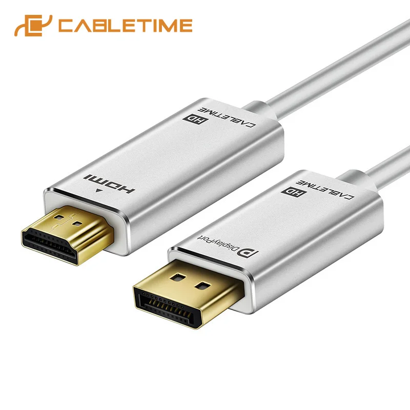 Кабель CABLETIME DisplayPort HDMI 4K 60 Гц DP M/M позолоченный предварительно 1 2 для HDTV проектора