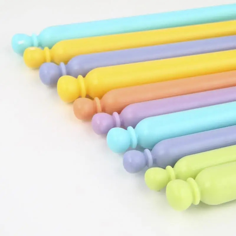 12Pcs Plastic Crochet Hooks Kit Knitting Needles Colorful Stitches Craft Set DIY Weave Tools Home Sewing Supplies - купить по