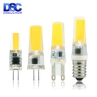 4pcslot LED G4 G9 E14 3W 6W Light Bulb ACDC 12V 220V LED Lamp COB Spotlight Chandelier Replace Halogen Lamps ColdWarm white