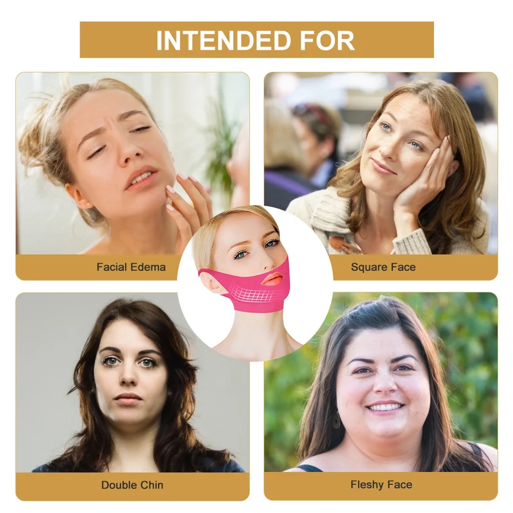 

5 packs Face lift Slimming Mask 4D Double Compact Hanger Ear Mask Reduce Double Chin V Shape Facial Mask US BR UK Dropshipping