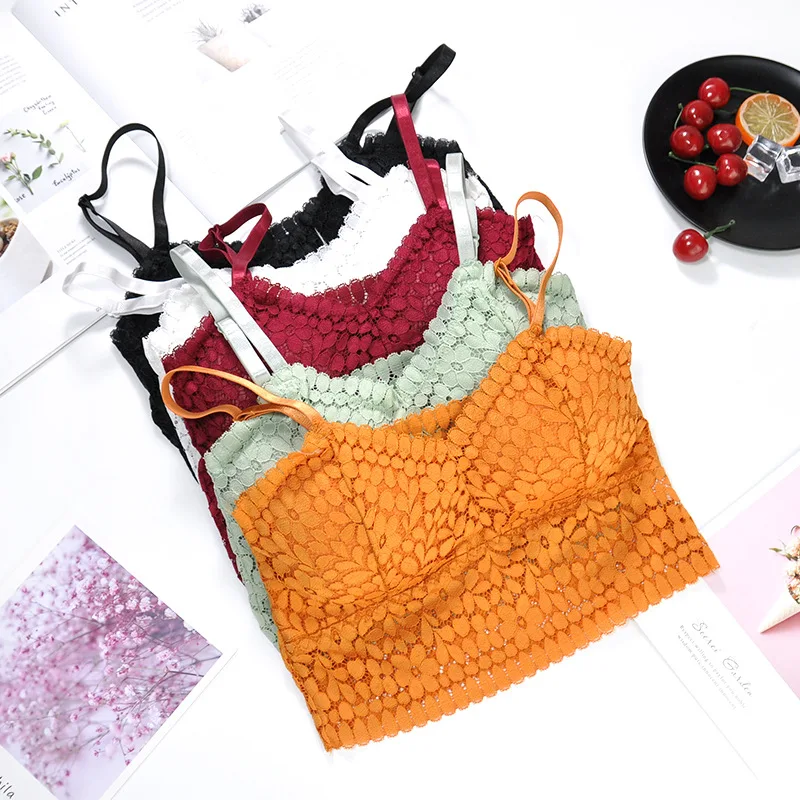 Женский кружевной бюстгальтер с глубоким v образным вырезом беспроводной 5