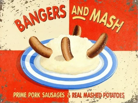 

Классический жестяной знак Bangers & Mash A Tea Time