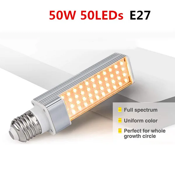 

Светодиодные фитолампы полного спектра для выращивания растений, цоколь Е27, двойная Гибкая лампа для теплиц, цветов, 45 Вт, 50 Вт, 60 Вт, ЕС/США