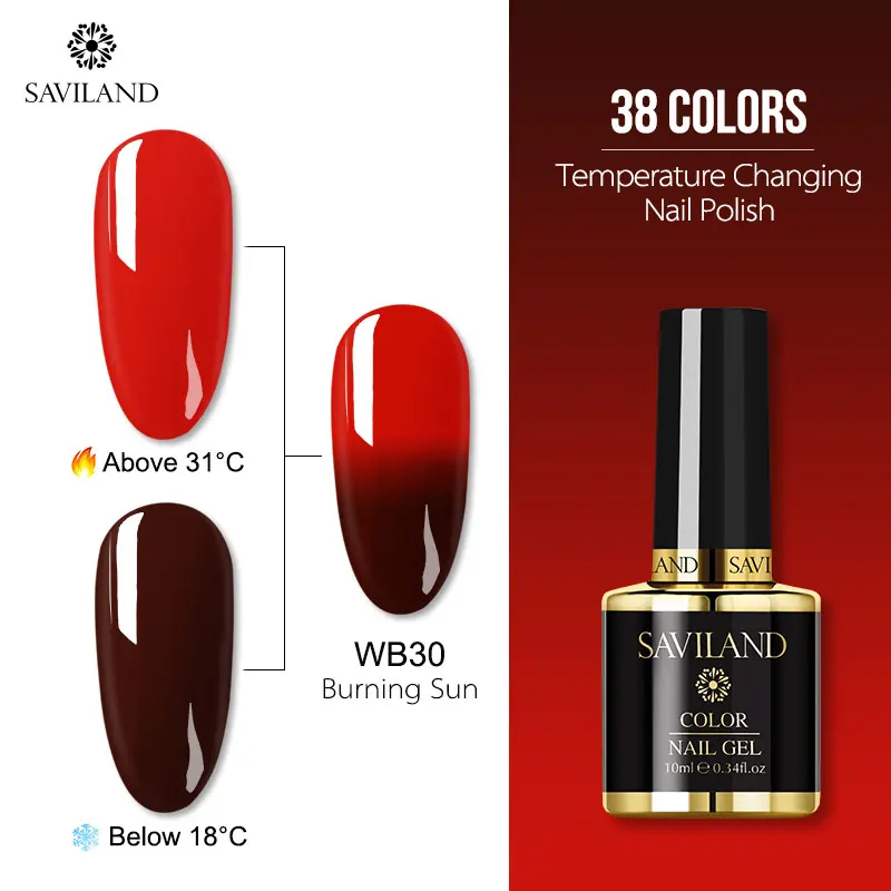 10ml WB30 SAVILAND температурный меняющий Цвет Гель-лак UV Vernis полуперманентный Блеск Гель-лак верхнее покрытие Гибридный лак для ногтей - Цвет: 10ml WB30