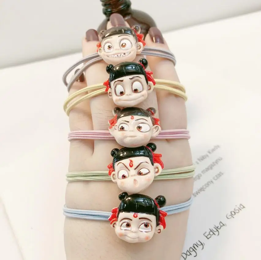 5 шт. новые корейские эластичные резинки для волос милые Мультяшные ободки