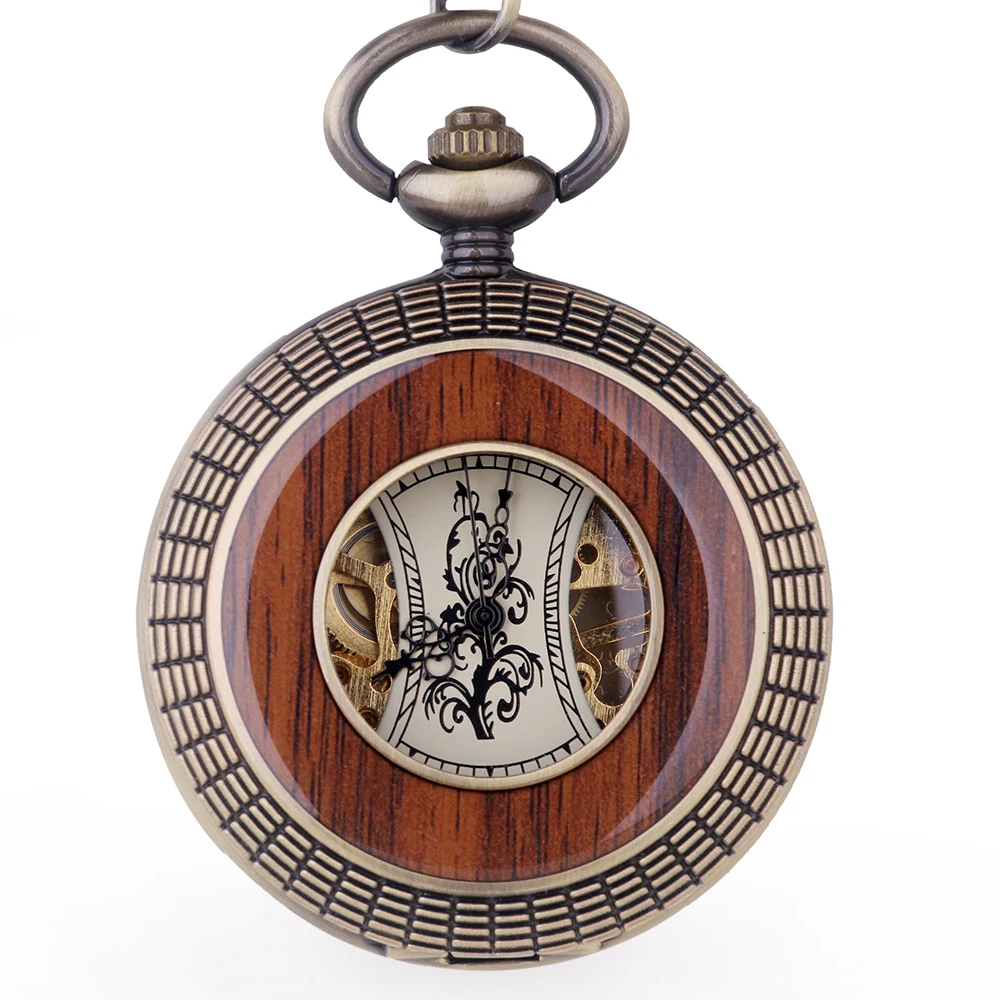 Retro Unique Mechanical Pocket Watches Men Brand Necklace Pocket & Fob Watch Chain Male Pocket Watch