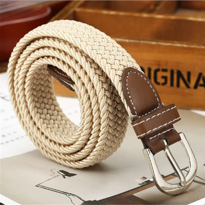 Мужская эластичная тканевая Повседневная Пряжка на ремне расширяемая плетеная