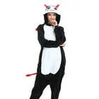 Костюм на Хэллоуин из аниме косплей Кигуруми комбинезон для взрослых с демоном теплые пижамы с капюшоном для женщин и мужчин