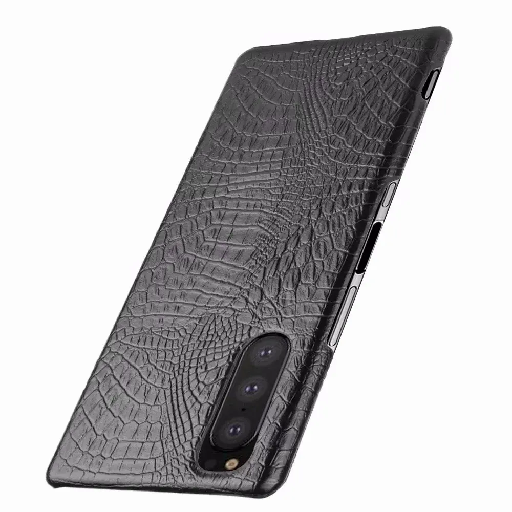 Для sony Xperia 5 чехол Роскошный Crocodiel текстура PU кожа задняя жесткий пластиковый чехол для sony Xperia 5 J8210 J8270 J9210