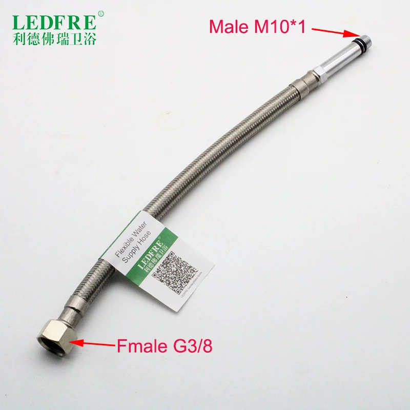 LF15318 F3/8* M8x1 кухонный кран из нержавеющей стали, плетеный гибкий водопроводный шланг, водопроводный резиновый шланг - Цвет: F3-8-M10-1