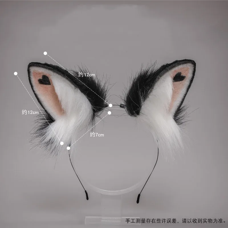 Плюшевые волчьи кошачьи уши Реалистичная повязка на голову в стиле &quotЛолита&quot