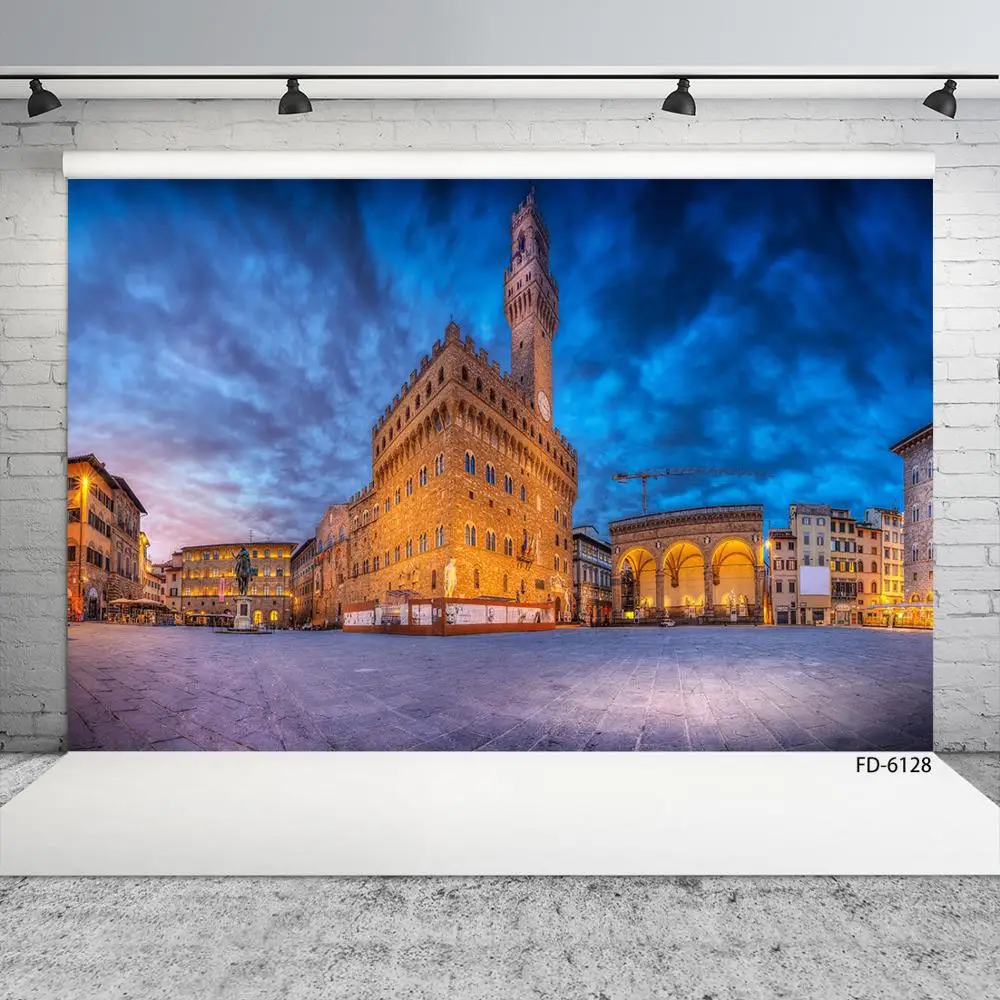 

Виниловый фон для детской портретной фотосъемки в стиле ретро с изображением зданий улиц