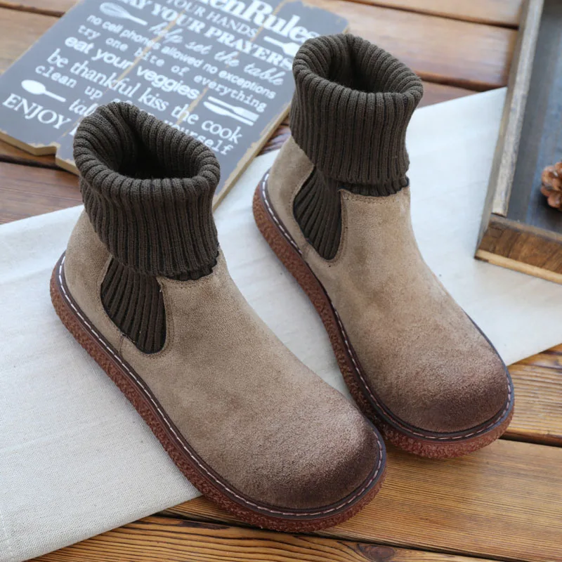 Женские ботильоны на толстой подошве в японском стиле Харадзюку|Женские